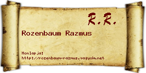 Rozenbaum Razmus névjegykártya